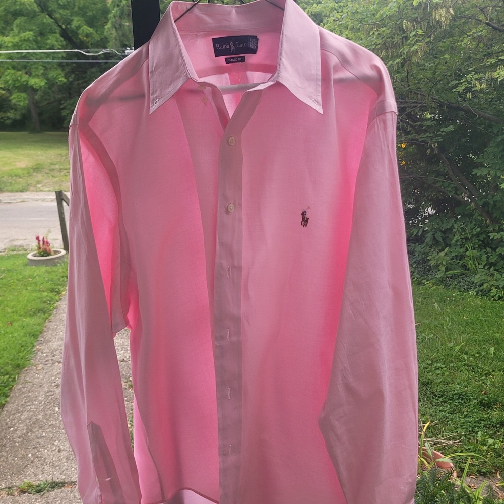 Polo Ralph Lauren Men's Classic Fitlong Sleeve Pink Size XL
